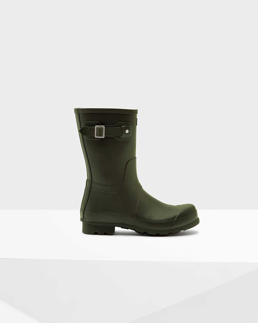 Botas De Agua Hombre - Hunter Original Short Verde Oscuro Oliva - KTWZUL-849 - Verde Oscuro Oliva